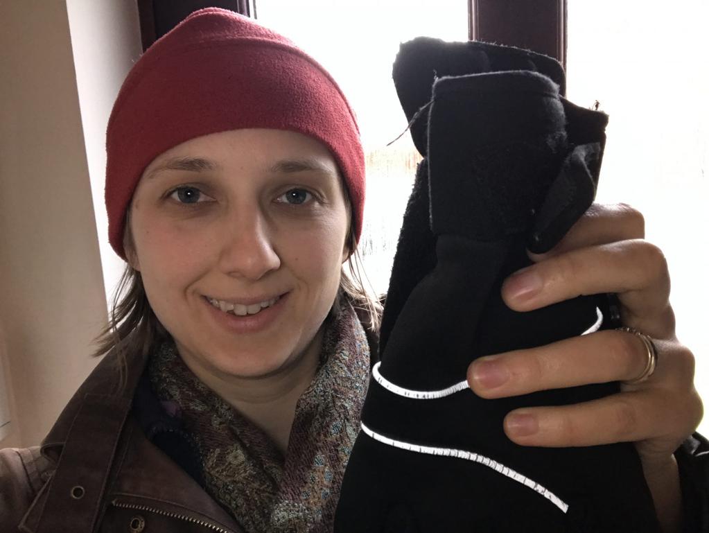 Hat, coat and gloves